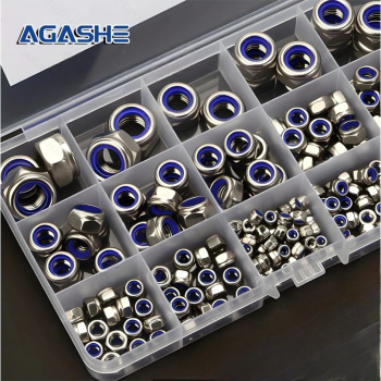 Gambar produk AGASHE Mur Hexagonal Nut Box DIN934 Polished M8 M6 M5 M4 M3 240 PCS - AG-240