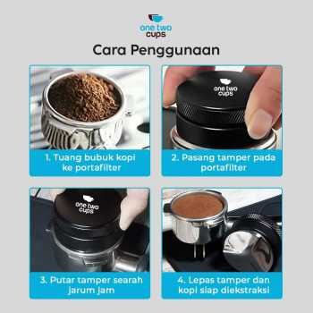 Gambar produk One Two Cups Macaron Tamper Coffee Distribution Tool 3 Angled Base 51mm - 3153