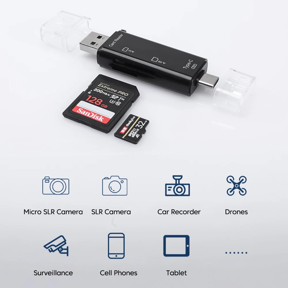 Gambar produk Elough Card Reader 5in1 Type C Micro USB 3.0 OTG SD MicroSD - EL-51