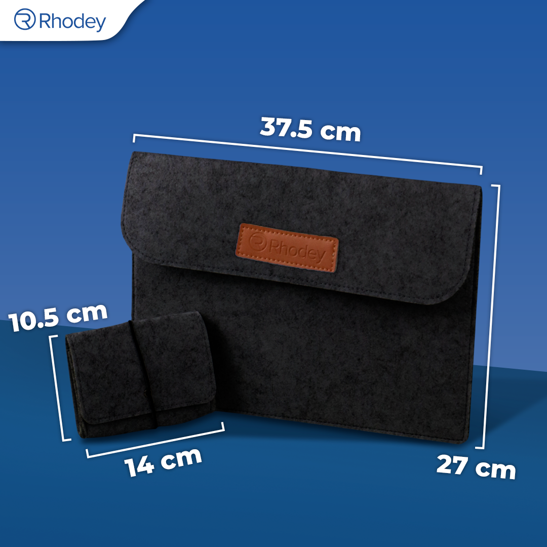 Rhodey Sleeve Case Laptop Macbook Felt with Pouch 14 Inch - AK01 Gambar produk Rhodey Sleeve Case Laptop Macbook Felt with Pouch 14 Inch - AK01