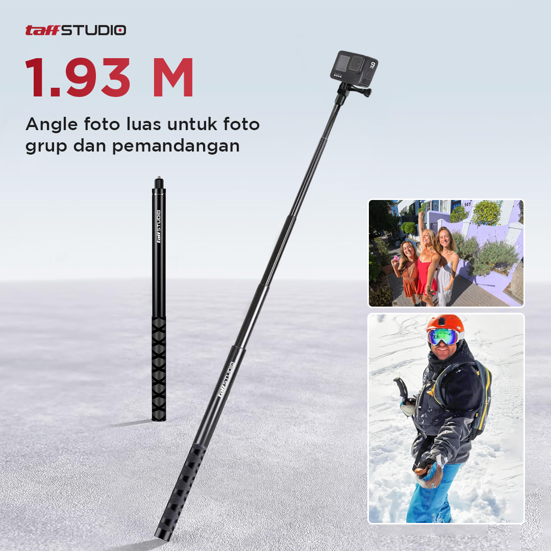 TaffSTUDIO Tongsis Selfie Stick Ultra Long Invisible Insta360 GoPro 1.93M - YZ502/YZ525/YZ511/YZ520 Gambar produk TaffSTUDIO Tongsis Selfie Stick Ultra Long Invisible Insta360 GoPro 1.93M - YZ502/YZ525/YZ511/YZ520
