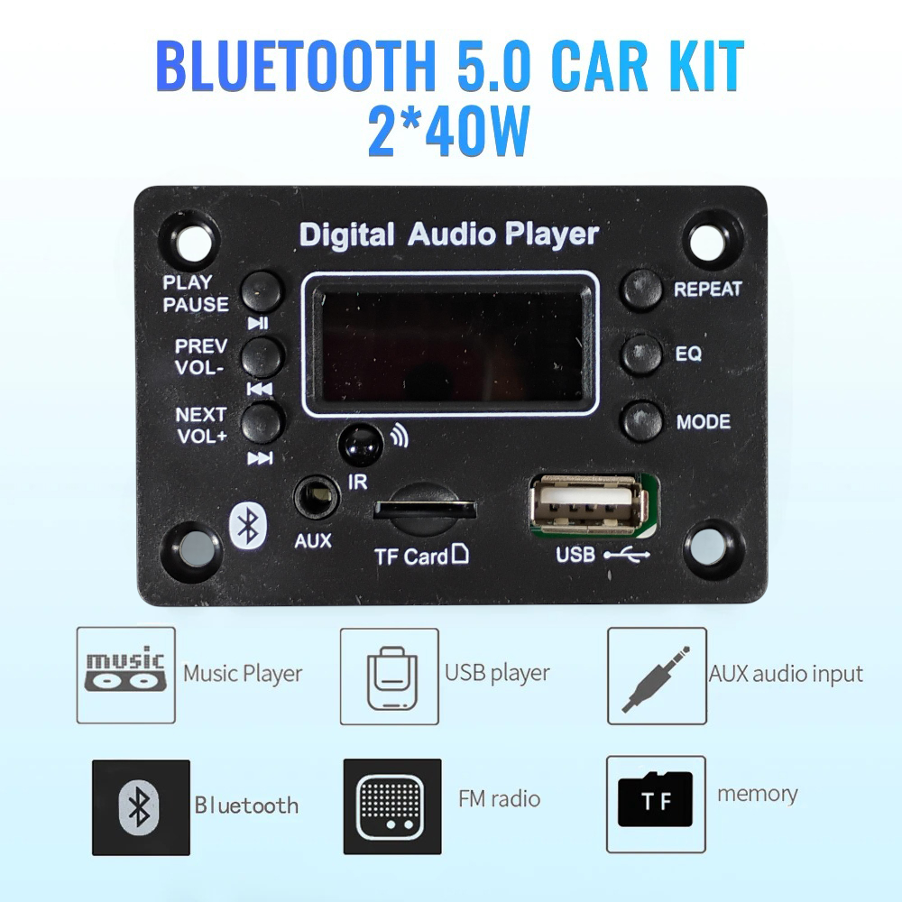 ICANING Amplifier Board Audio Player Bluetooth USB FM DIY 80W 12V - G016 Gambar produk ICANING Amplifier Board Audio Player Bluetooth USB FM DIY 80W 12V - G016