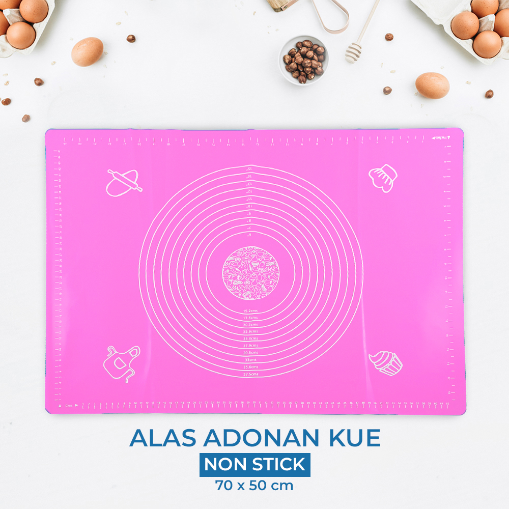 OTC Mat Alas Adonan Kue Fondant Silikon Non Stick 70x50cm - J380 Gambar produk OTC Mat Alas Adonan Kue Fondant Silikon Non Stick 70x50cm - J380