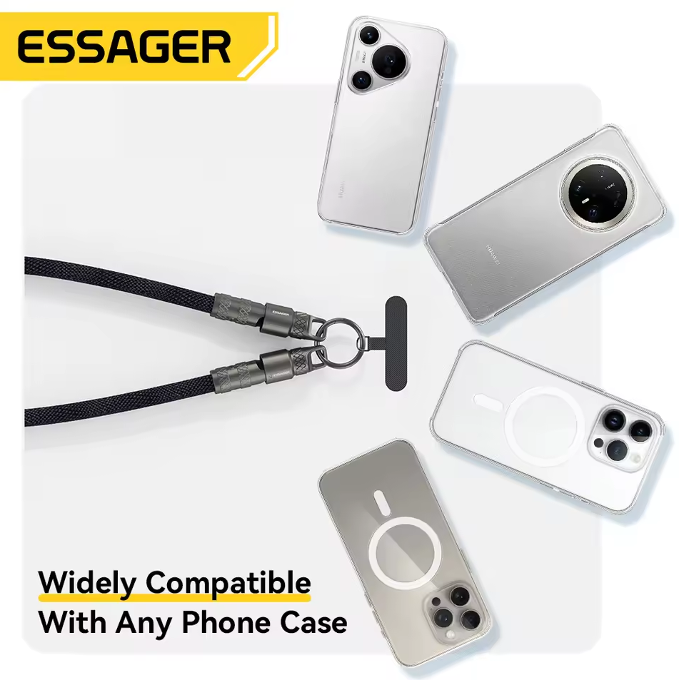ESSAGER Kabel Data 2in1 Lanyard USB Type-C Fast Charging PD 60W 1.2M - EXCTT2-JC01-P Gambar produk ESSAGER Kabel Data 2in1 Lanyard USB Type-C Fast Charging PD 60W 1.2M - EXCTT2-JC01-P