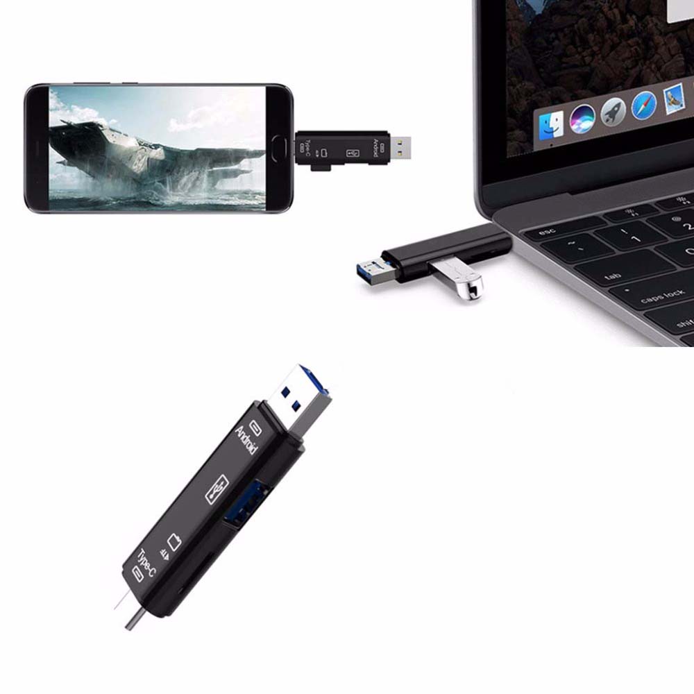 Gambar produk Natrberg Card Reader USB 2.0 Micro Type C OTG MicroSD Card USB - D-188