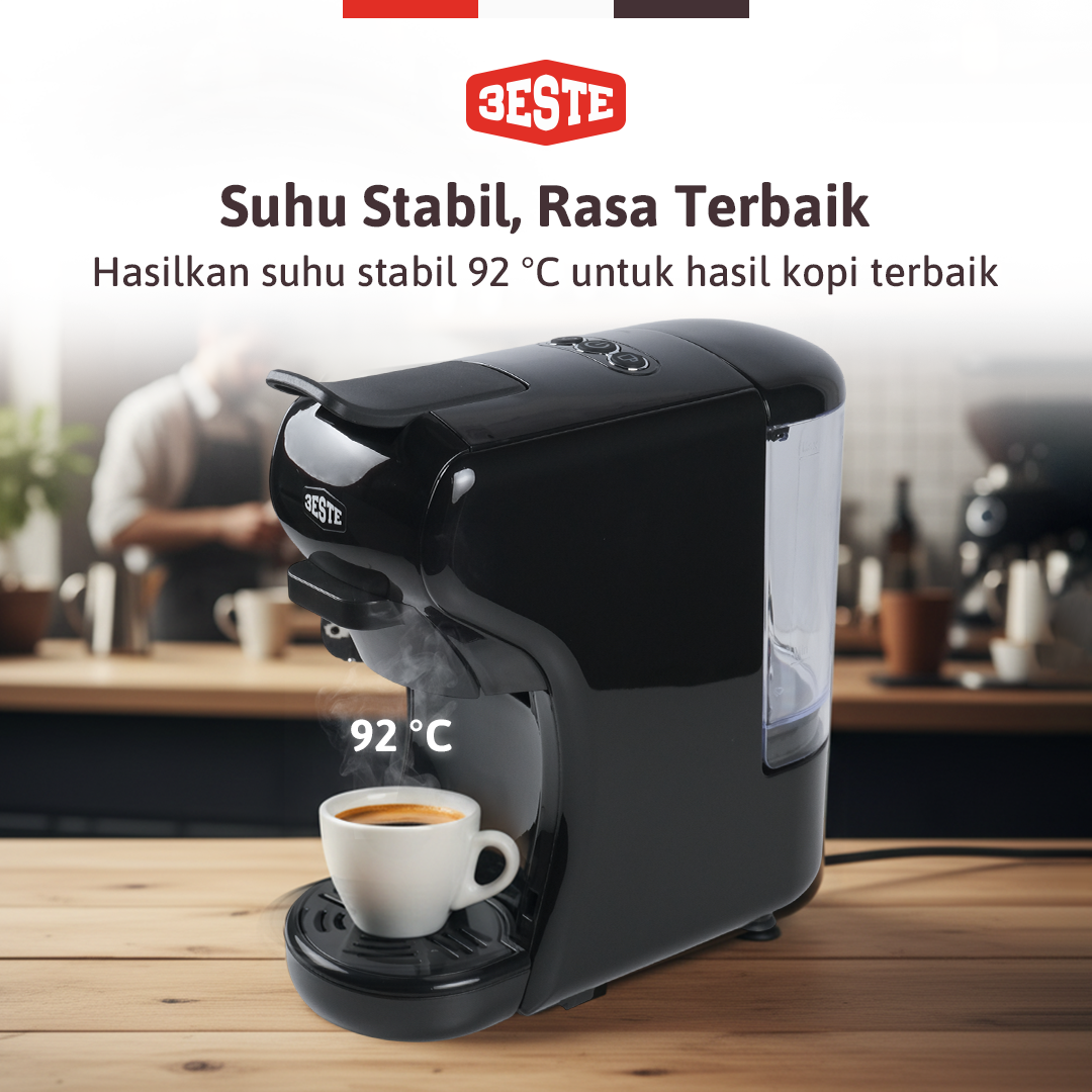 Trieste Mesin Kopi Espresso 3in1 Coffee Maker 19 Bar 1450W 600ml - ST-504 Gambar produk Trieste Mesin Kopi Espresso 3in1 Coffee Maker 19 Bar 1450W 600ml - ST-504