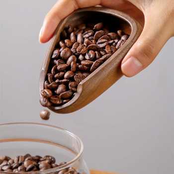 Gambar produk KAFEI Coffee Dosing Tray Mangkok Takar Biji Kopi Walnut Wood - OX10