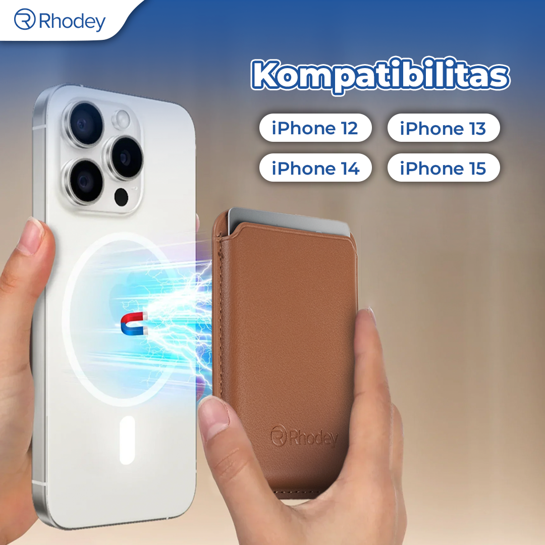 Rhodey Dompet Kartu Magnetic Card Holder MagSafe PU Leather for iPhone - WM-95 Gambar produk Rhodey Dompet Kartu Magnetic Card Holder MagSafe PU Leather for iPhone - WM-95