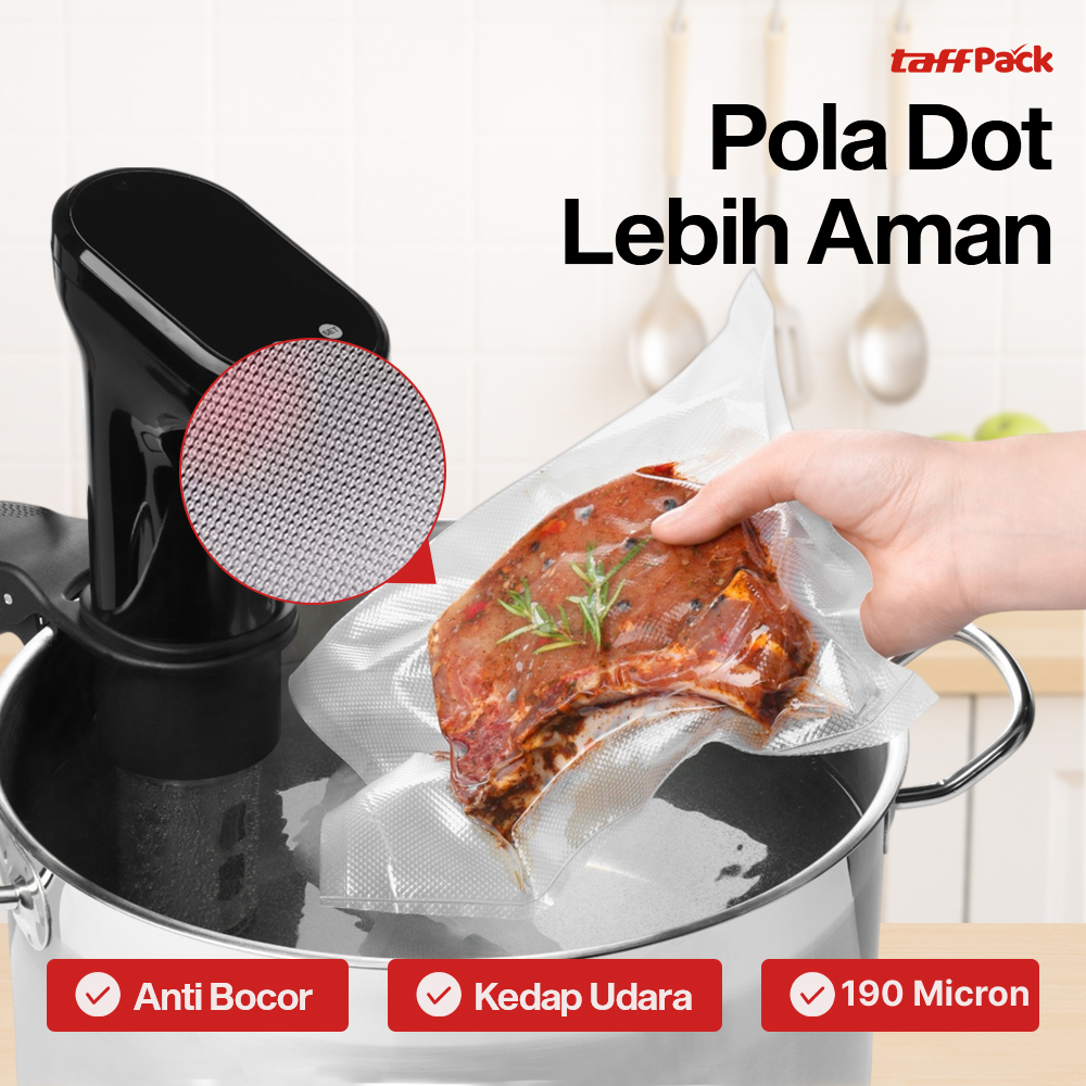 TaffPACK Plastik Vacuum Makanan Sealer Biodegradable BPA Free 1 Roll 28x500cm - HK-07 Gambar produk TaffPACK Plastik Vacuum Makanan Sealer Biodegradable BPA Free 1 Roll 28x500cm - HK-07