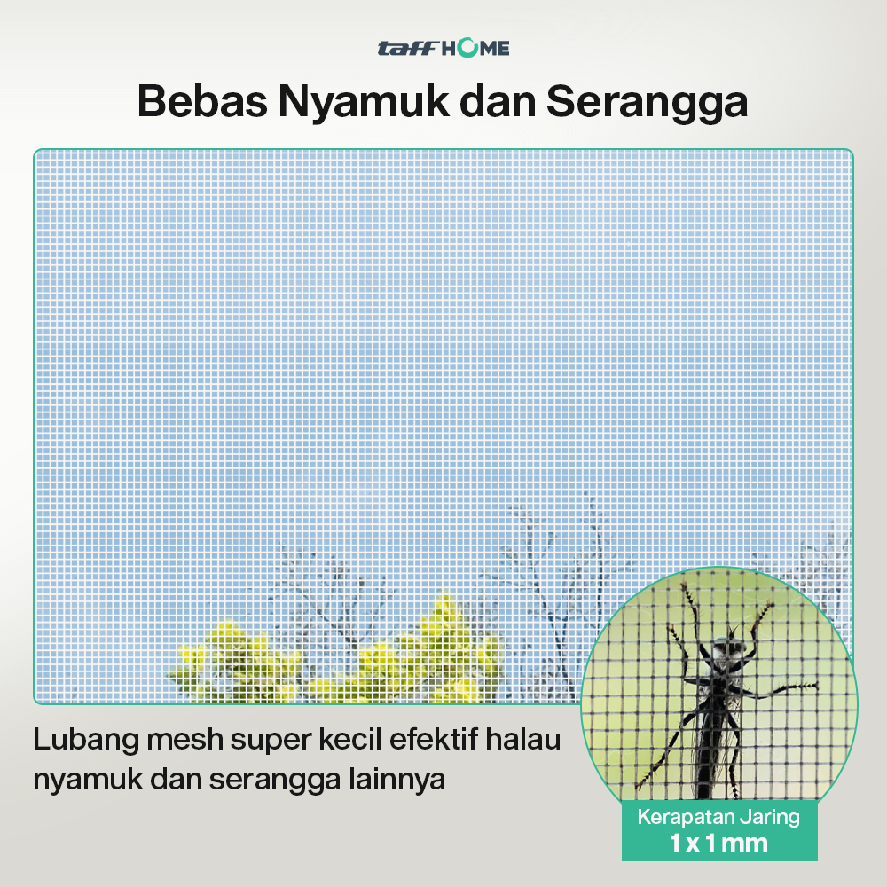 TaffHOME Kasa Nyamuk Jaring Jendela Ventilasi Mosquito Net PP Nano 1x1M - AW15 Gambar produk TaffHOME Kasa Nyamuk Jaring Jendela Ventilasi Mosquito Net PP Nano 1x1M - AW15