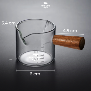 Gambar produk One Two Cups Gelas Milk Jug Pitcher Espresso Double Mouth 75ml - S08