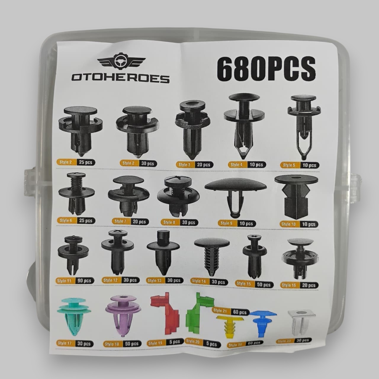 OTOHEROES Klip Kancing Mobil Baut Rivet Plier Clip Trim Panel 680 PCS - RS-68 Gambar produk OTOHEROES Klip Kancing Mobil Baut Rivet Plier Clip Trim Panel 680 PCS - RS-68