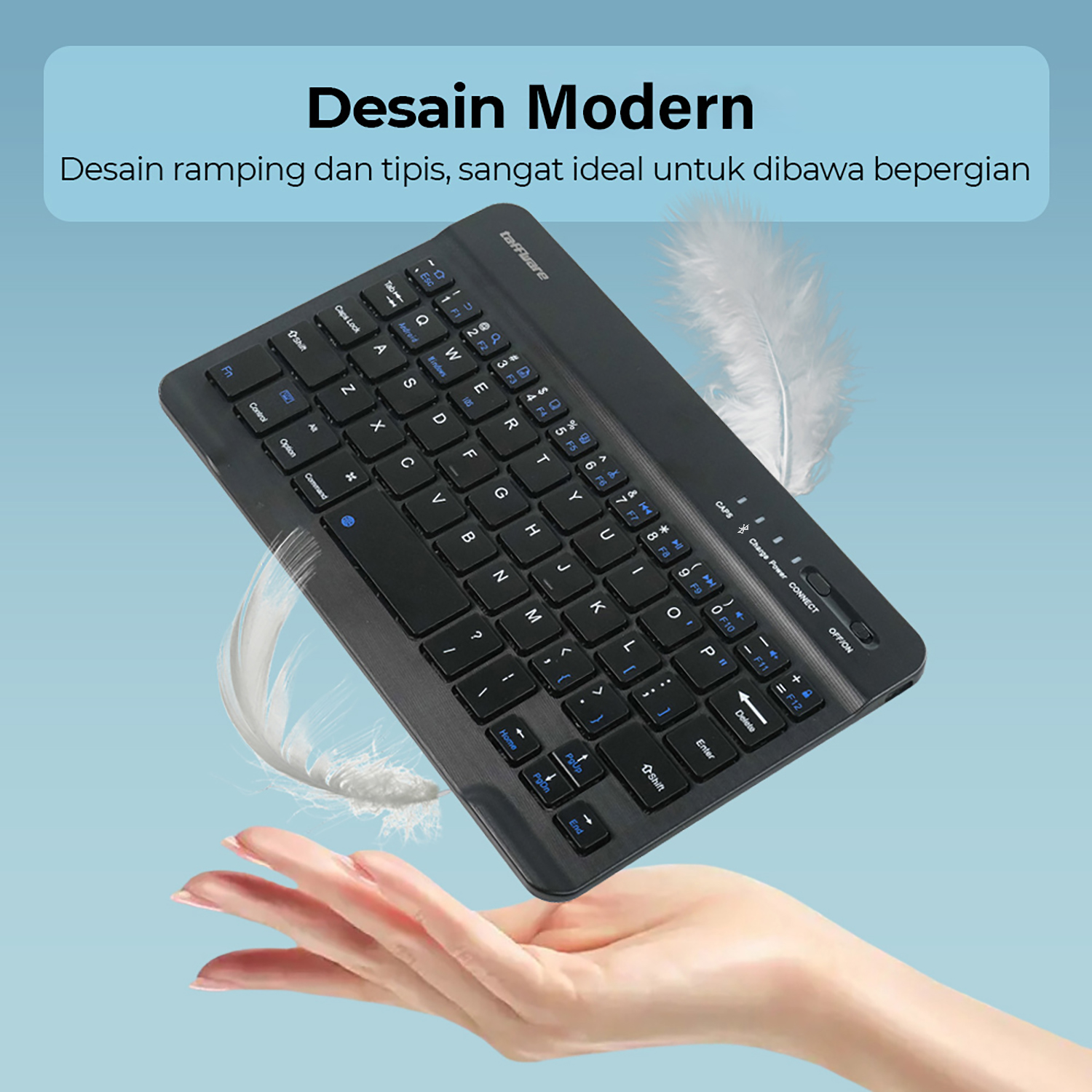 Taffware Keyboard Wireless Mini Bluetooth IOS Android Rechargeable - KM78D Gambar produk Taffware Keyboard Wireless Mini Bluetooth IOS Android Rechargeable - KM78D