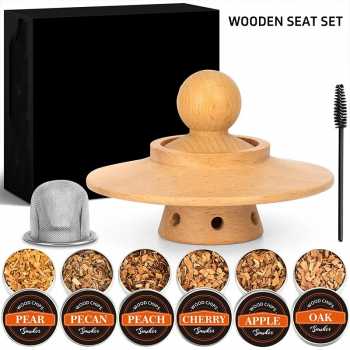 BORUiT Set Alat Pengasap Cocktail Wooden Smoker Kit with 6 Wood Chips - SK-400