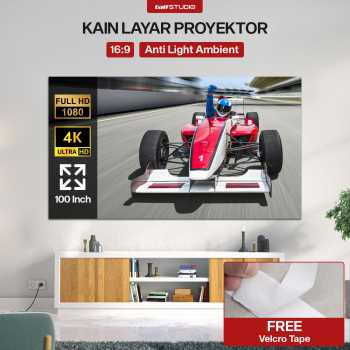 TaffSTUDIO Kain Layar Proyektor Anti-Light Ambient Screen Curtain 16:9 - L21