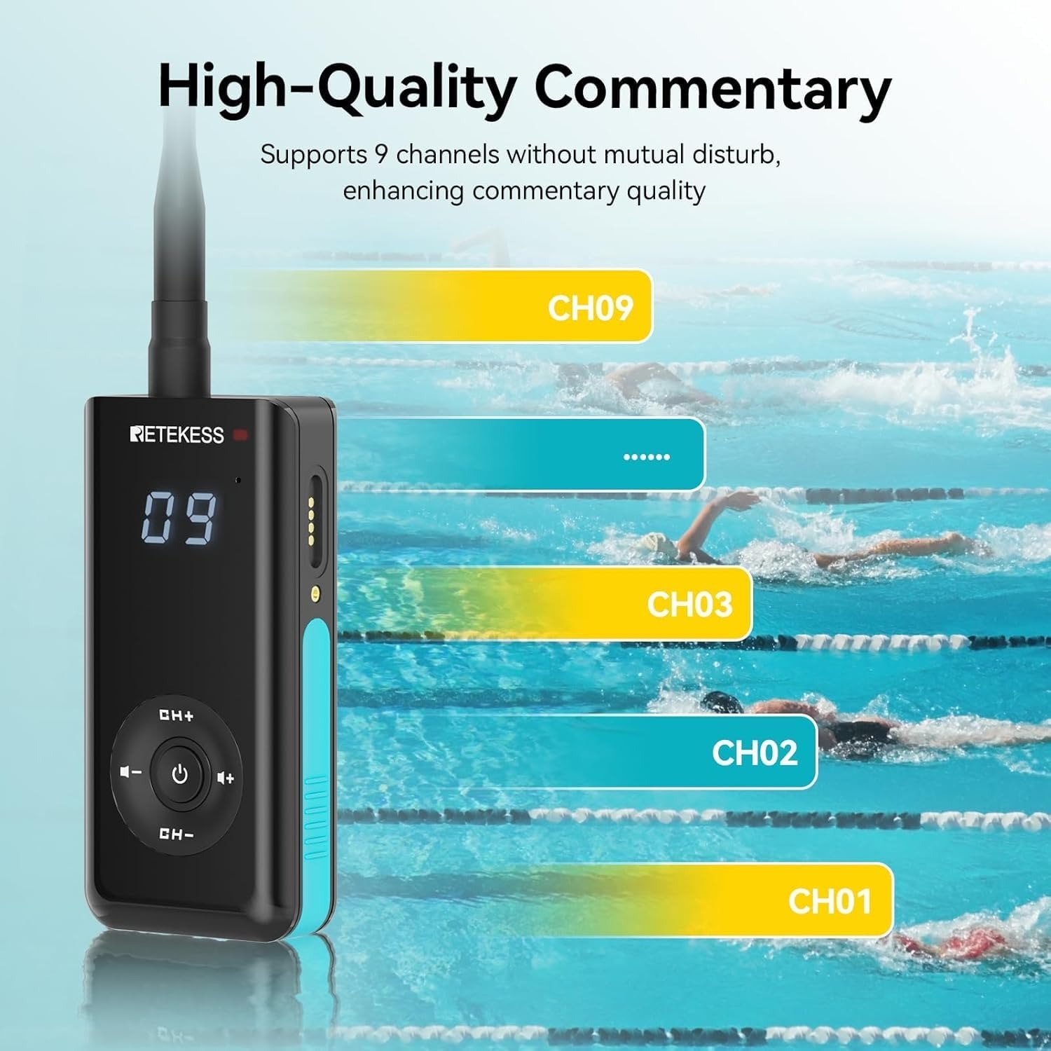 RETEKESS Underwater Communicator Swimming Transmitter 3500mAh - TT120 Gambar produk RETEKESS Underwater Communicator Swimming Transmitter 3500mAh - TT120