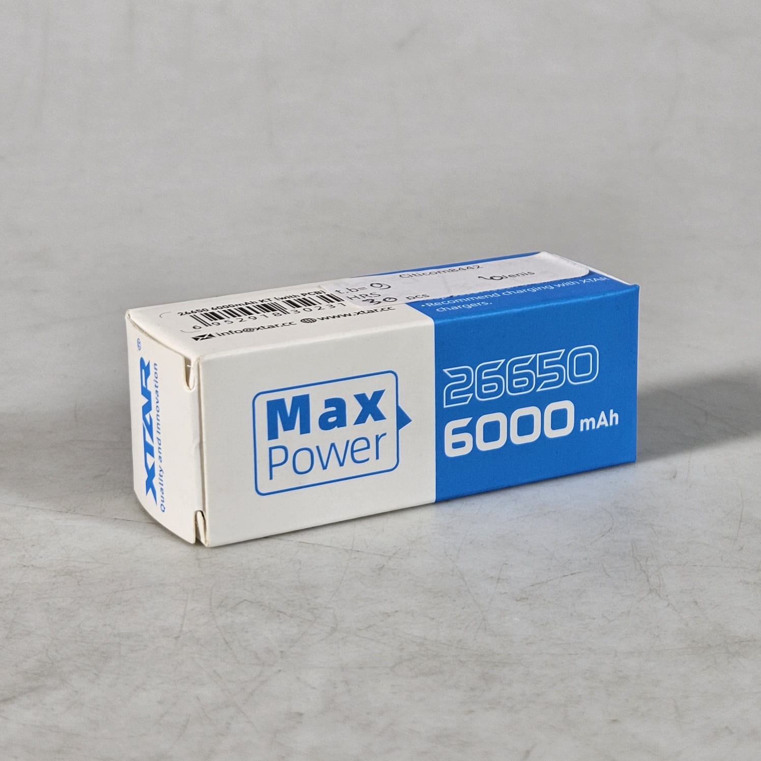 XTAR Baterai Rechargeable 26650 Li-Ion 6000mAh 3.6V 10A 1 PCS - XT-60 Gambar produk XTAR Baterai Rechargeable 26650 Li-Ion 6000mAh 3.6V 10A 1 PCS - XT-60