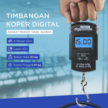 Gambar produk Taffware Digipounds Timbangan Tas Gantung Digital Scale 50kg 0.01kg - WH-A08