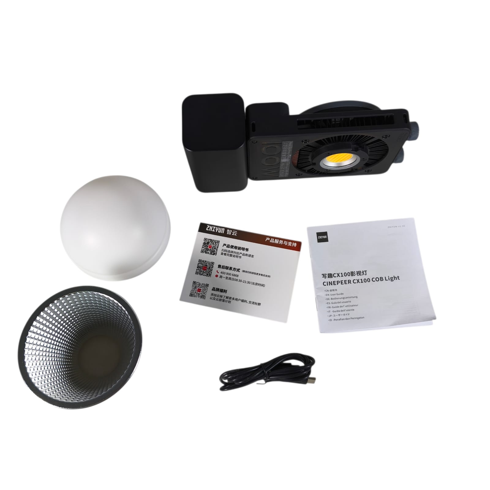 Zhiyun Cinepeer Lampu Flash Fill COB Light Tricolor 100W 4500mAh - CX100 Gambar produk Zhiyun Cinepeer Lampu Flash Fill COB Light Tricolor 100W 4500mAh - CX100