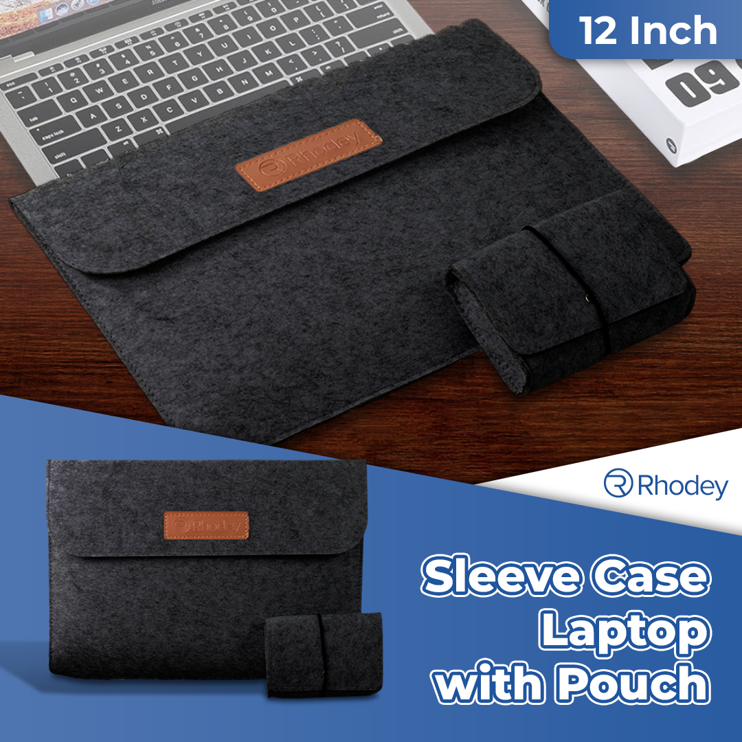 Rhodey Sleeve Case Laptop Macbook Felt with Pouch 12 Inch - AK01 Gambar produk Rhodey Sleeve Case Laptop Macbook Felt with Pouch 12 Inch - AK01