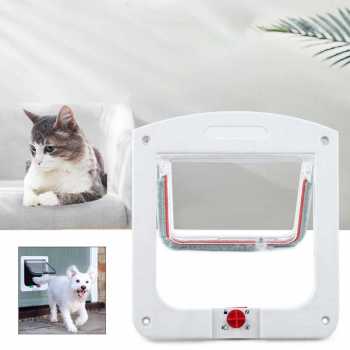 TRICAT Pintu Masuk Kucing Magnetic Flap Door 4 Way Lock Pet Door - TR4