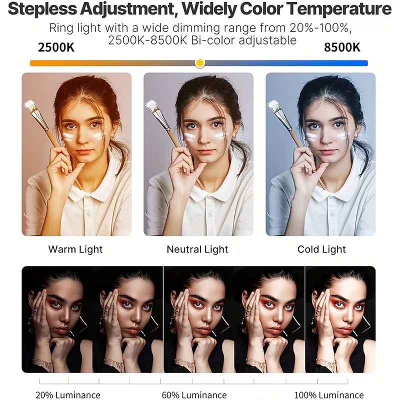 CLM Video Rig Ring Light LED Tricolor Rectangular 2500-8500K 1500mAh - YM200 Gambar produk CLM Video Rig Ring Light LED Tricolor Rectangular 2500-8500K 1500mAh - YM200