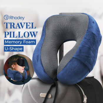 Rhodey Bantal Leher Travel Memory Foam U-Shaped Neck Pillow - SER43