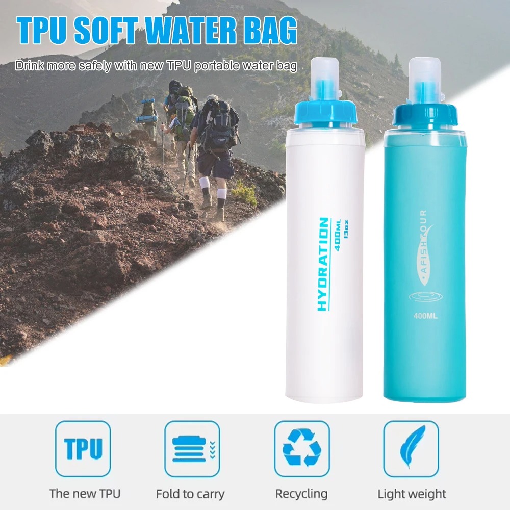 TaffSPORT Botol Minum Soft Flask Foldable Sport Water TPU 500ml - TF-55 Gambar produk TaffSPORT Botol Minum Soft Flask Foldable Sport Water TPU 500ml - TF-55