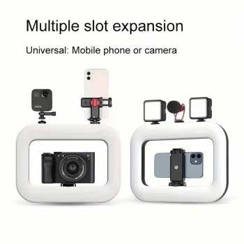 Gambar produk CLM Video Rig Ring Light LED Tricolor Rectangular 2500-8500K 1500mAh - YM200