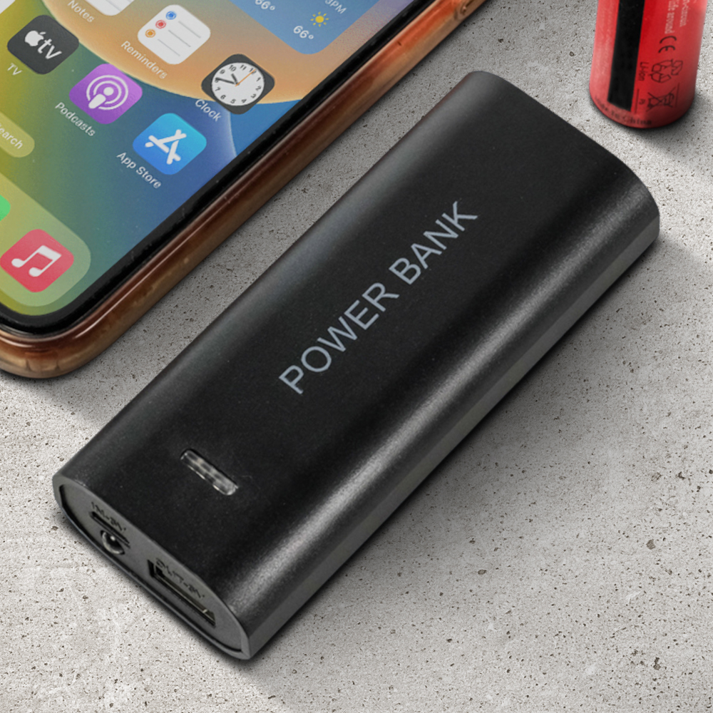 Gambar produk VARITIES Power Bank DIY Case Flashlight USB Port 2 PCS 18650 Flat Top - V600