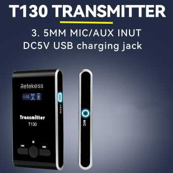RETEKESS Audio Tour Guide Wireless Transmitter 99 Channel Mic 900mAh - T130