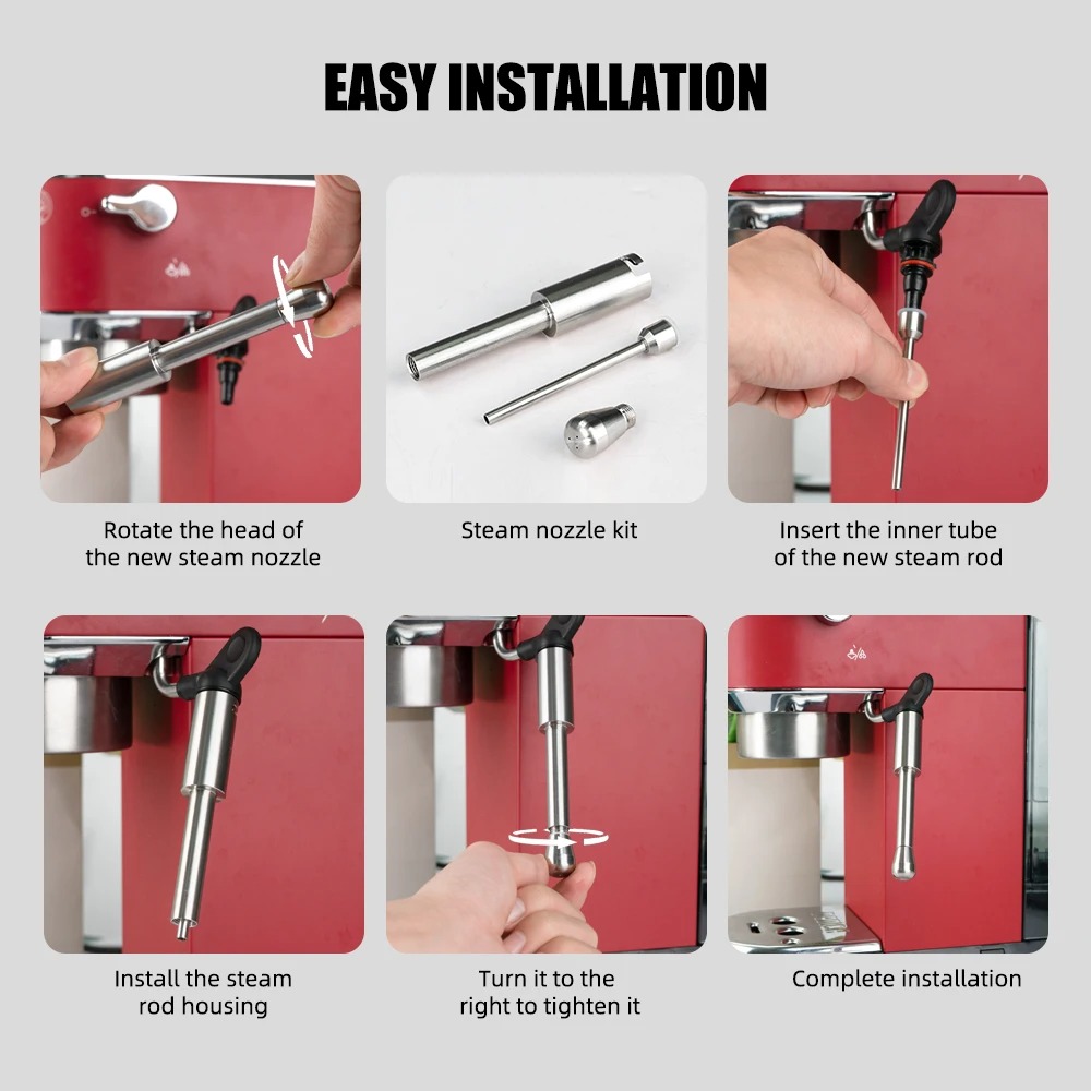 WALFRONT Steam Wand Nozzle Coffee Machine Delonghi EC685 Stainless 304 - WF-34 Gambar produk WALFRONT Steam Wand Nozzle Coffee Machine Delonghi EC685 Stainless 304 - WF-34