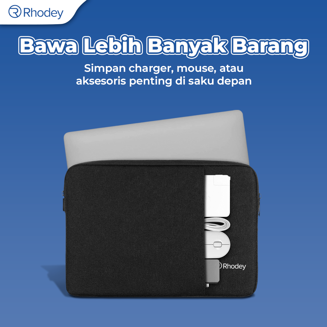 Rhodey Sleeve Case Laptop Waterproof Polyester Neoprene Bag 11/12 Inch - L123F Gambar produk Rhodey Sleeve Case Laptop Waterproof Polyester Neoprene Bag 11/12 Inch - L123F