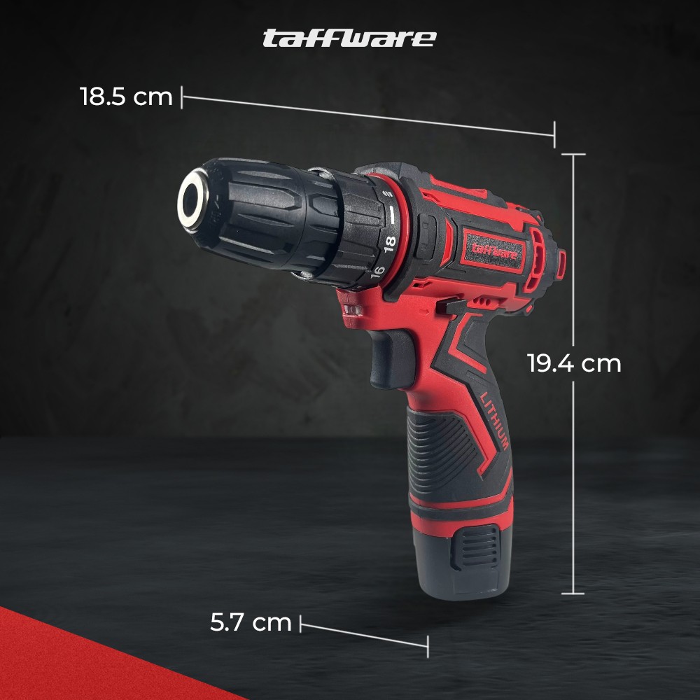 Gambar produk Taffware Bor Listrik Cordless Lithium Battery Electric Screwdriver 12V - KR564