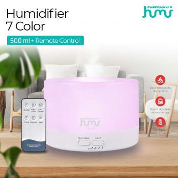 Taffware HUMI Air Humidifier Mini Ultrasonic Diffuser RGB 500ml Remote - HUMI H14A