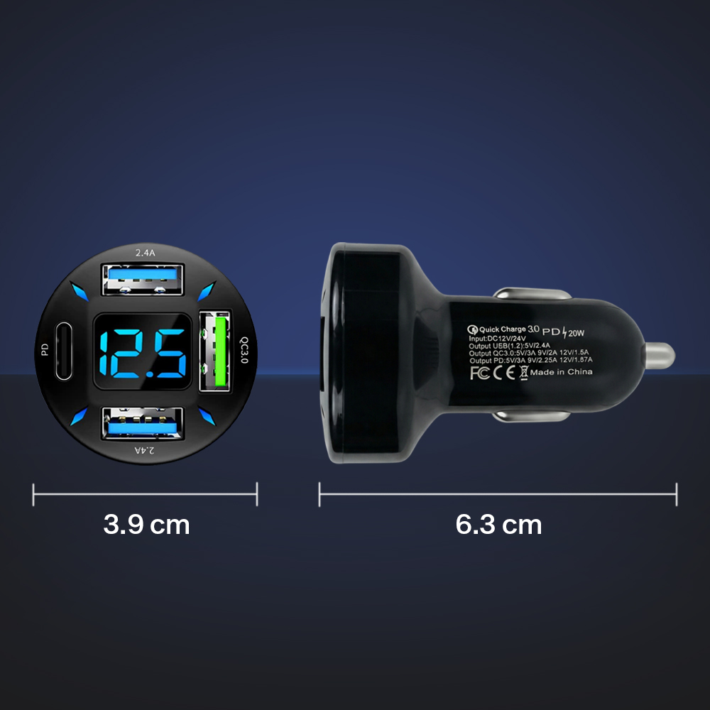 Iriisy Car Charger Mobil Fast Charging PD QC 3.0 USB Type C Port 54W - PD20W Gambar produk Iriisy Car Charger Mobil Fast Charging PD QC 3.0 USB Type C Port 54W - PD20W