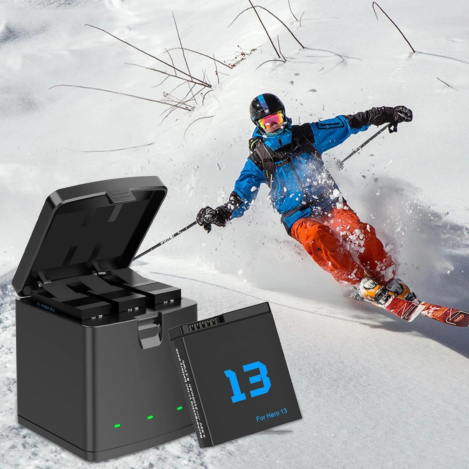 FUCHU Charger Baterai Box Fast Charging GoPro Hero 13 3 Slot - FC-30 Gambar produk FUCHU Charger Baterai Box Fast Charging GoPro Hero 13 3 Slot - FC-30