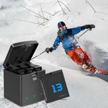 Gambar produk FUCHU Charger Baterai Box Fast Charging GoPro Hero 13 3 Slot - FC-30