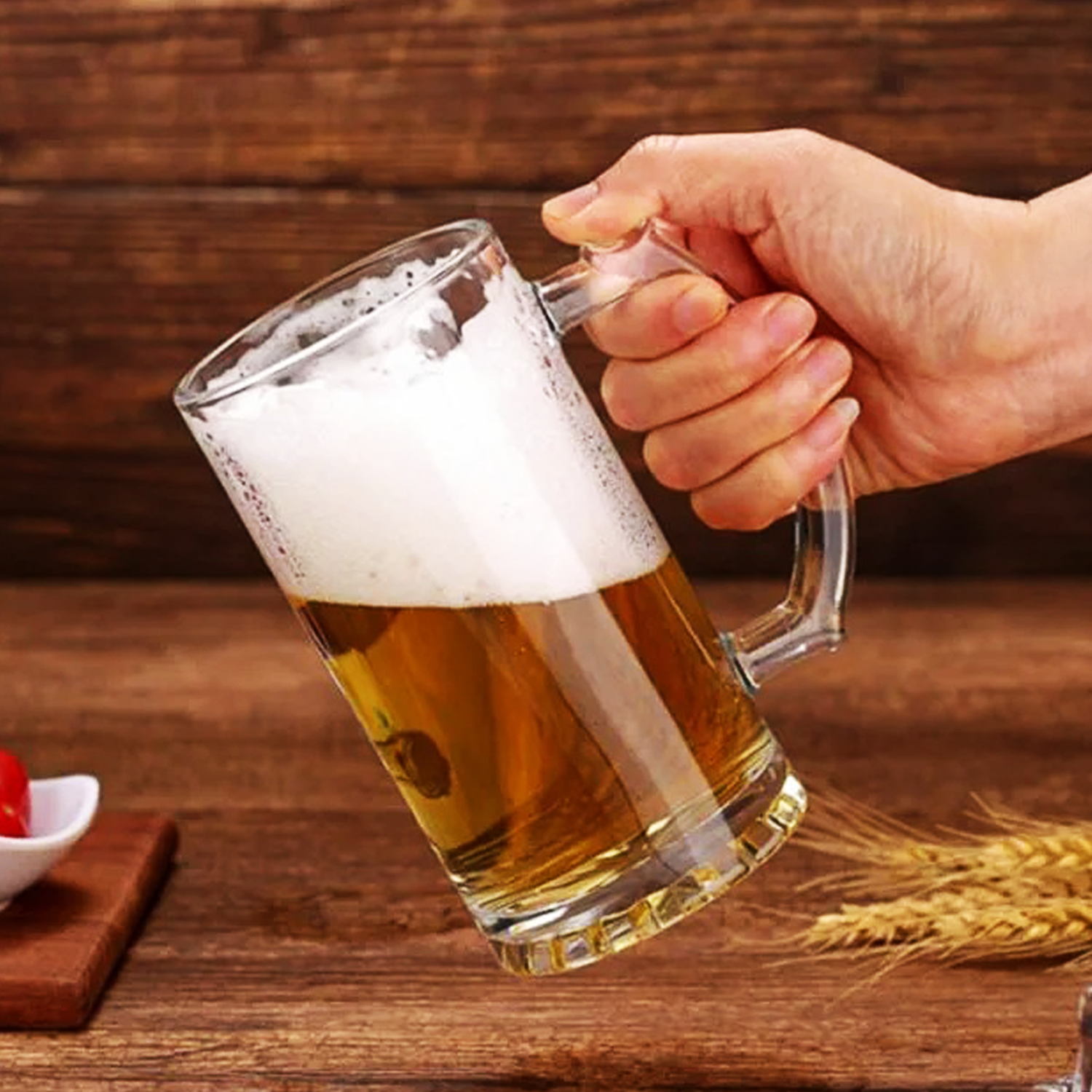 TREDO Gelas Mug Bir Beer Sodium Calcium Glass Drilled Bottom Cup 500ml - T515 Gambar produk TREDO Gelas Mug Bir Beer Sodium Calcium Glass Drilled Bottom Cup 500ml - T515