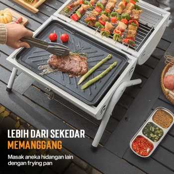 Gambar produk Xbess Alat Panggang Arang Portable BBQ Outdoor Grill Stove with Pan - K-707