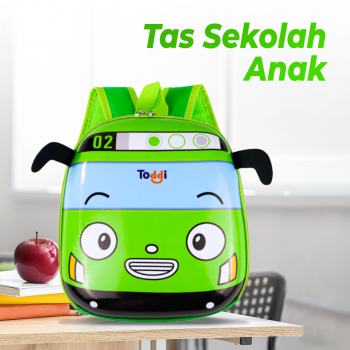 Gambar produk Toddi Tas Ransel Sekolah Anak Backpack Model Bus Tayo - E-300