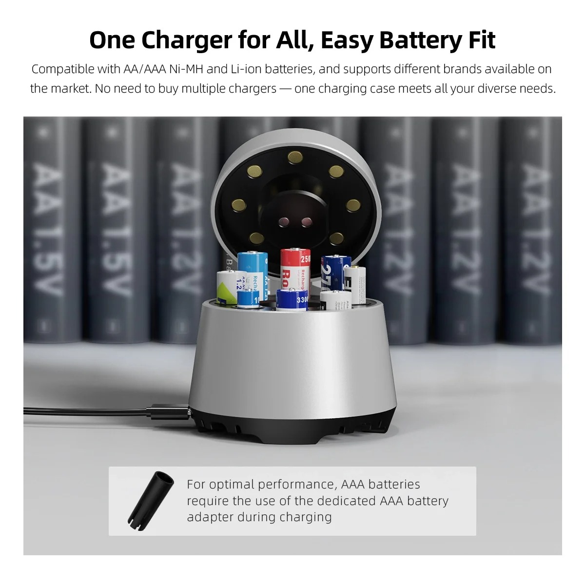 Gambar produk XTAR Charger Baterai 8 Slot AA AAA 1.5V Li-Ion 1.2V Ni-MH LED Type C - L8