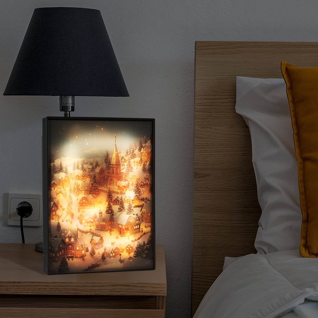 Gambar produk YORYZENG Lampu Meja Hias Lukisan 3in1 Color LED USB 30.5cm Christmas Snow - YY31