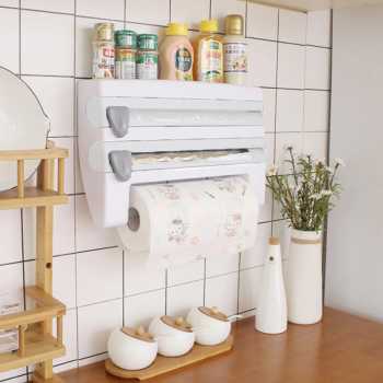 Gambar produk Lovely QiQi Rak Organizer Tisu Tin Foil Food Wrap Cutter Storage - KAQQ-5822 / A-515