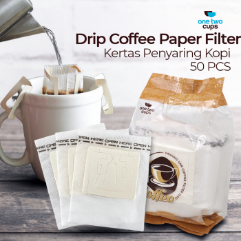 Gambar produk One Two Cups Kertas Penyaring Kopi Drip Coffee Cafe Paper Filter 50PCS - T111