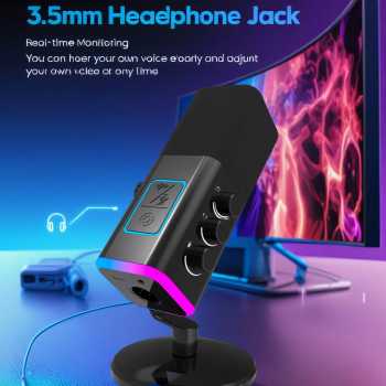 Gambar produk ONELEADER Mikrofon Kondenser Condenser Microphone XLR with Stand - WM13