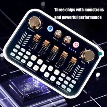 Gambar produk LIEYUAN Sound Card Mixer External Bluetooth Live Broadcast 1200mAh - V19