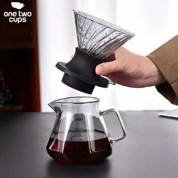 Gambar produk One Two Cups Teko Kopi Coffee Server V60 Drip Kaca Borosilikat 600ml - LCS38