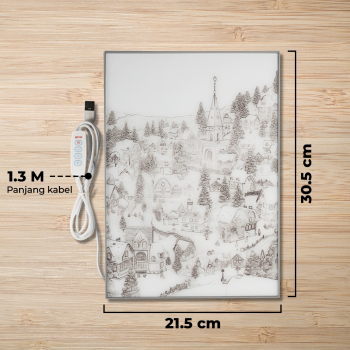 Gambar produk YORYZENG Lampu Meja Hias Lukisan 3in1 Color LED USB 30.5cm Christmas Snow - YY31