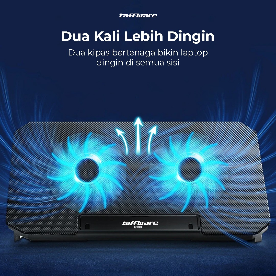 Taffware Cooling Pad Laptop Kipas Pendingin USB 2 Fan 17 Inch - Q100 Gambar produk Taffware Cooling Pad Laptop Kipas Pendingin USB 2 Fan 17 Inch - Q100